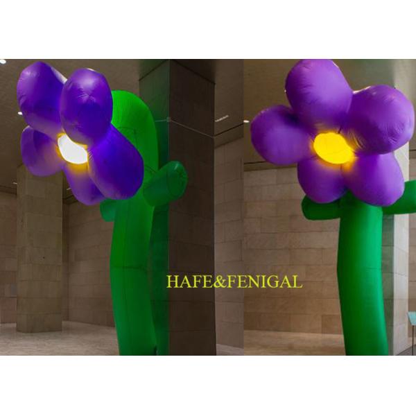 Customized Giant Inflatable Flowers Sculpture With Light For Events Decoration