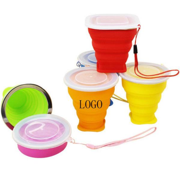 Stainless steel circle silicone folding expansion cup outdoor portable mouth 9*8*4.5cm