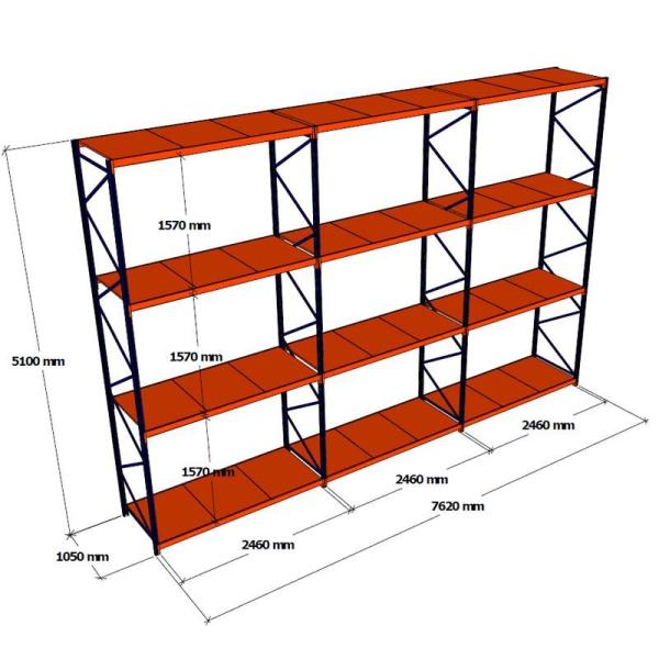 Q235B Commercial Storage Racks 450KG Light Duty Shelf Powder Coated