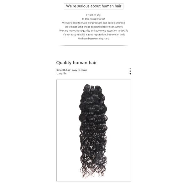 Black 100g/Pcs Water Wave Human Hair Bundles , 8a human hair bundles