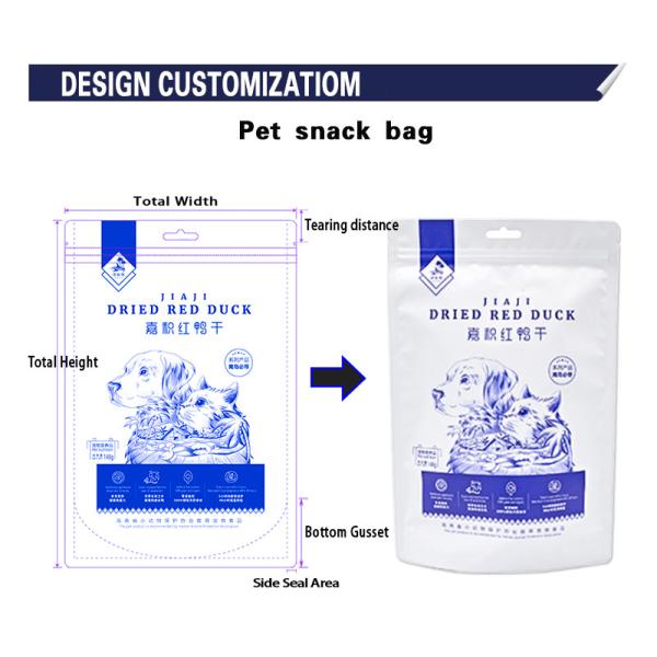 Pet Food Packaging Bag Printing Custom Manufacturer Pet Plastic Composite Standing Zipper Bag