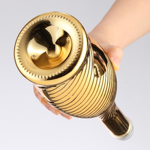 Стеклянный воротник шелковый рот длинная шея искрящийся золотой вилл шампанский пузырь бутылка для свадеб