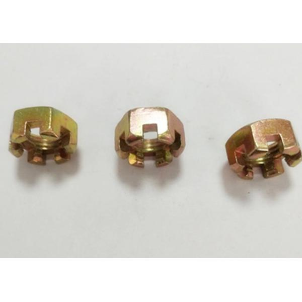 GB60 Zinc Plated M16 Castle Nut With Carbon Steel Material , 12mm Thickness