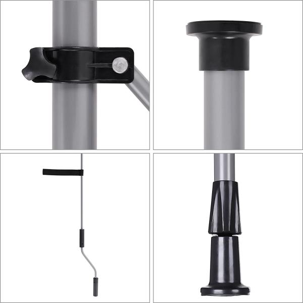 250/300 cm Wide Clamp Awning Sun Protection Balcony Awning Height Adjustable Sun Awning with Hand Crank without Drilling