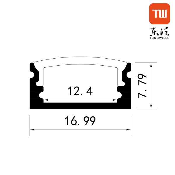 Тонкий 8mm поверхностный профиль приведенный прокладки алюминиевый, линейный светлый изготовленный на заказ канал приведенный