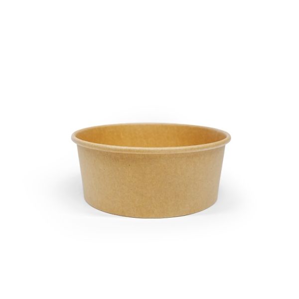 Biodegradable and eco-friendly takeaway disposable salad restaurant takeaway kraft paper bowl wholesale