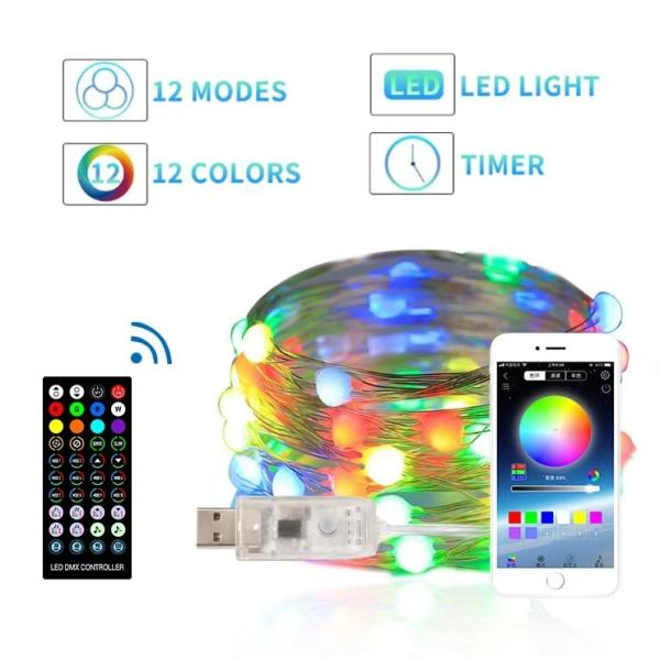 солнечные приведенные в действие декоративные света строки рождественской елки плакировкой Chrome фонариков 6V