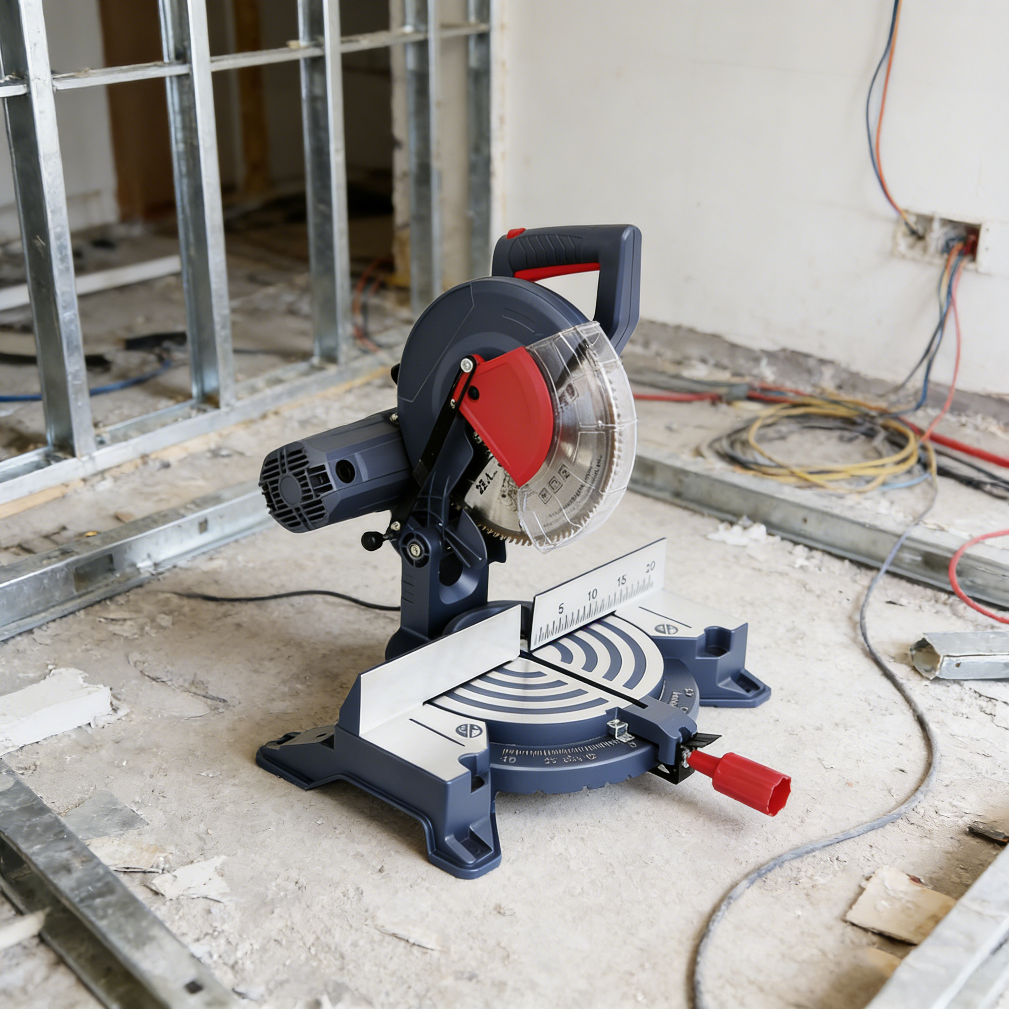 Electric Heavy Duty Industrial Miter Saw with 255mm Blade and 0-45 Cutting Angle for Precision Metal Cutting