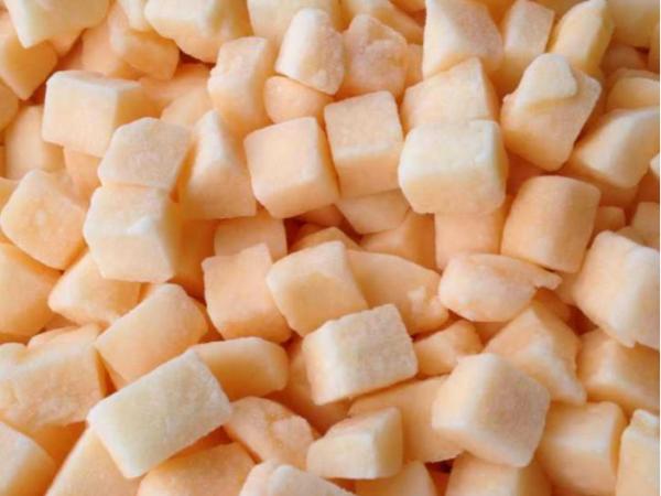 Green / Orange IQF Individually Quick Freezing Fresh Honeydew Dice / Ball