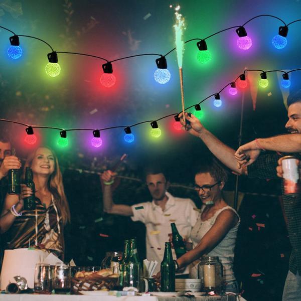 Smart RGB LED Holiday Lights Solar LED String Light Motifs Ball Decorations For Garden