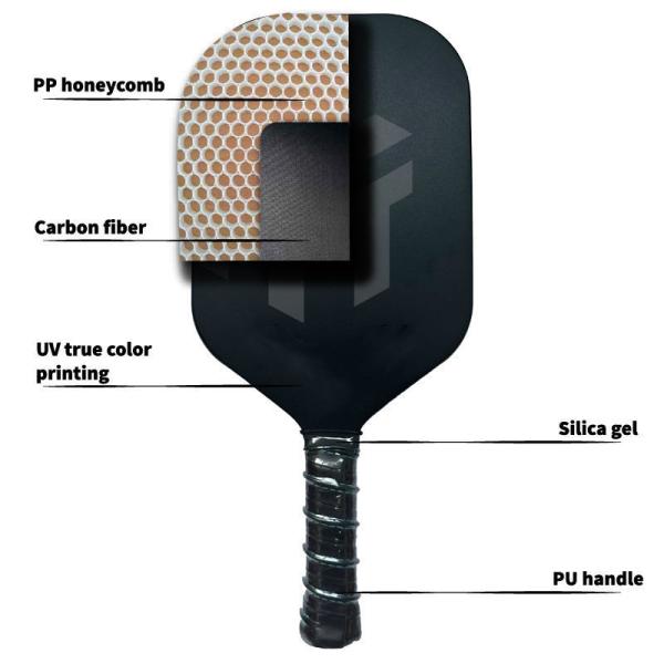 Lightweight Thermoformed Pickleball Paddle Custom Pickleball Racket 41.7cm Length
