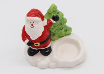 Home Decor Ceramic Candle Holders Hand Painted Christmas Santa Tealight Holder