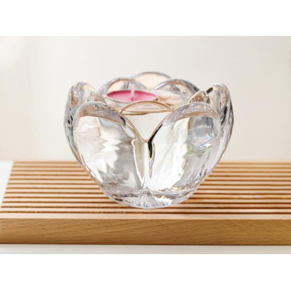 Lotus Flower Clear Crystal Glass Votive Tealight Candle Holders Lead Free