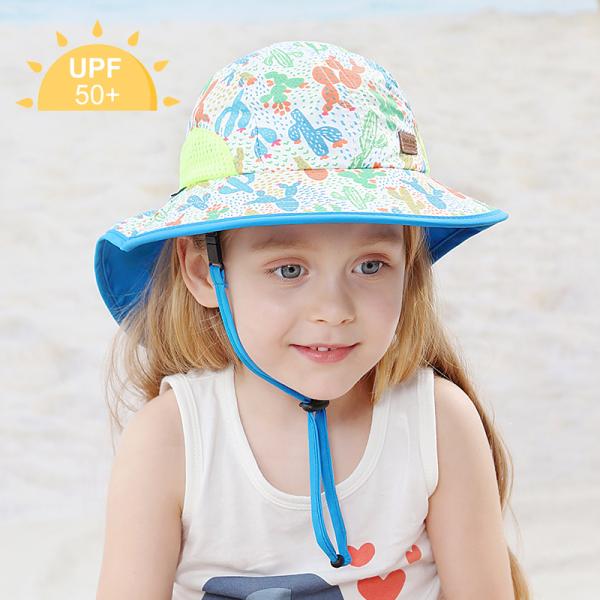 Upf 30+ Sun Protection Childrens Bucket Hats Eco Friendly Dyed