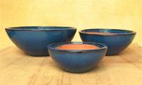 Potenciômetros cerâmicos vitrificados do jardim de 52cmx20cm azul interno