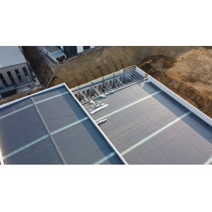 Q355B Raw Steel Material Prefabricated Steel Structure Fixed Upon The Flat Roof Optional Insulation Panels for Space Utilization