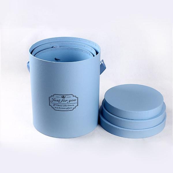 Gift Cylinder Bouquet Flower Box Packaging With Ribbon Custom