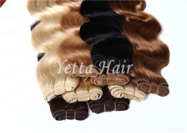Full Cuticles Blonde 100% Brazilian Human Hair Extensions With Double Drawn