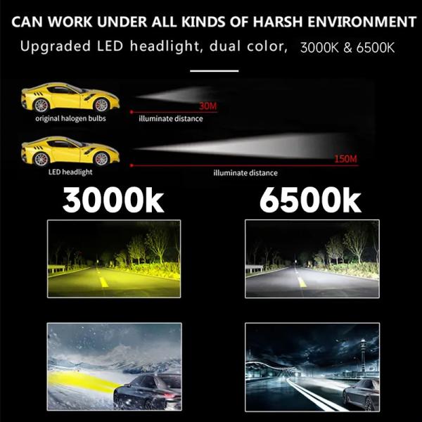 Masters F2 75W 7500 Lumens 3000K Amarelo 9004 9007 H4 H13 Faróis LED lâmpadas
