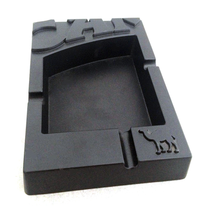 Rectangular Resin Ash Container with Custom Embossed Logo and Multiple Storage