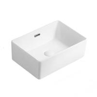 Easy Clean Glaze Porcelain White Color Only Hole Above Counter Mounted Sink Bowl Bathroom Ceramic Counter Handmade Wash Basin