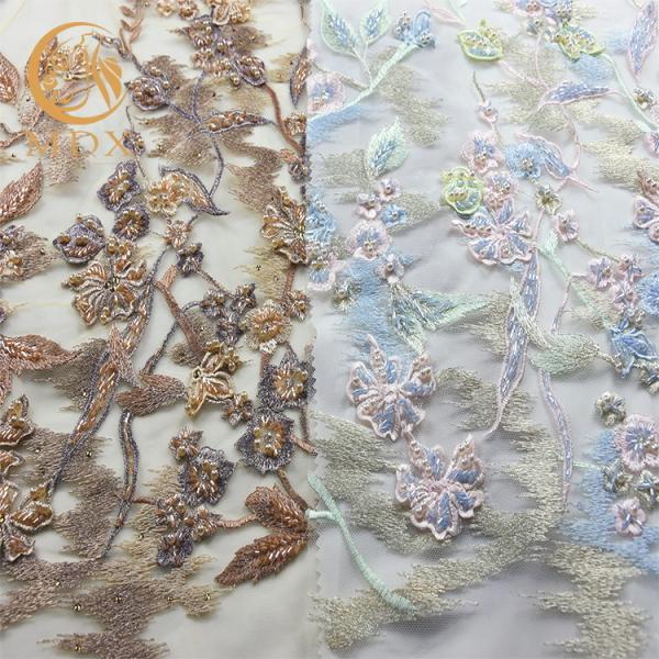 Tela costurando multicolorido do laço das telas nupciais características do laço para o desfile de moda