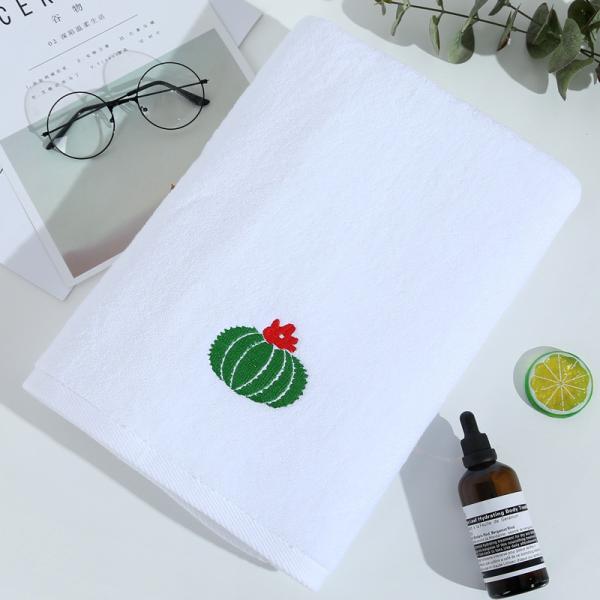 Toalla de baño blanca suave y gruesa hecha de algodón puro con diseño de bordado personalizado