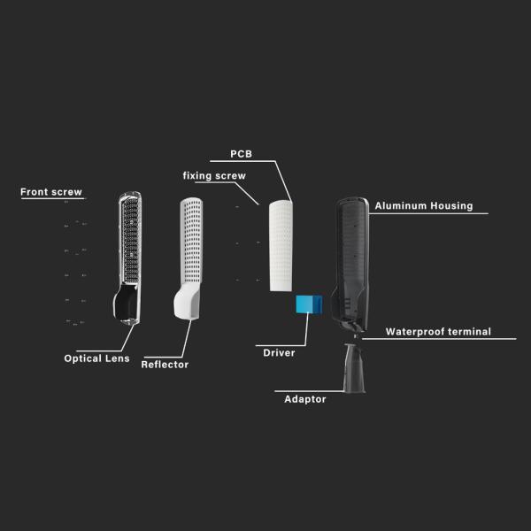 Energy-Efficient Mains-Powered LED Street Light, 155 Lumens/Watt, Aluminum Alloy Body, IP65 Waterproof, Branded LED Chips, Auto On/Off at Night, Ideal for Urban Arteries, Highways, Commercial Areas