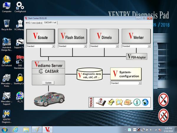 O MB apoiado WIN7/WIN10 SD conecta o software C4 compacto com o DTS Mônaco & Vediamo 500GB HDD 2018/5V