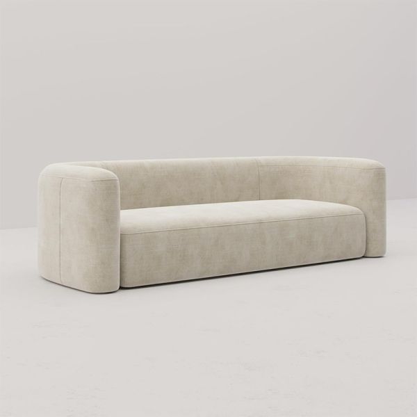Nordic Design Three Seat Fabric Frame Tufted Eco-Friendly Space-Saving Sofa Living Room
