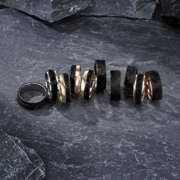 Guangdong Manufacturer Forged Carbon Fiber Wedding Bands and Carbon fiber jewelry Perfect Gift for Men's Jewelry