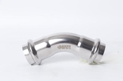V Profile SS304 Stainless Steel Press Fittings 45 Degree Elbow Press Plumbing