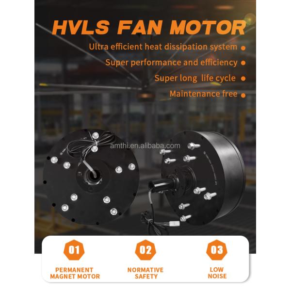 AMCLING Magnético comercial permanente sin escobillas motor de CA de 24 pies HVls ventilador con longitud larga 3-8M