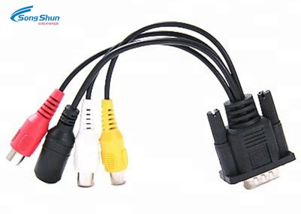 RCA TV VGA Monitor Cable , S-Video 3 RCA AV PC Computer Television Adapter Cable