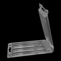 Embalaje de plástico transparente desechable de 3 celdas rectangular de maquillaje de pincel