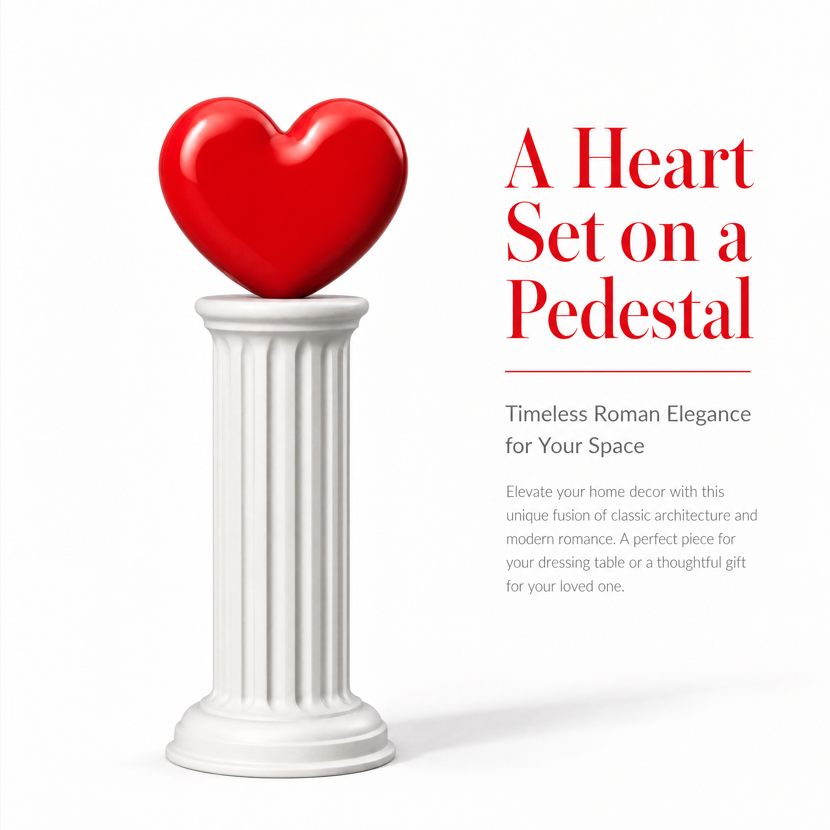 Desktop Decor Custom 3D Printing Sculpture Roman Column Heart