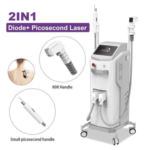 AS42 2 In 1 Diode Ice + Pico Second Laser Machine Q-Switched Nd yag For Hair And Tattoo Removal In Salons