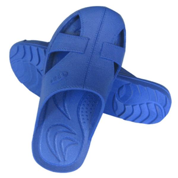 Chinelo SPU ESD antiestático 4 furos para sala limpa branco preto azul