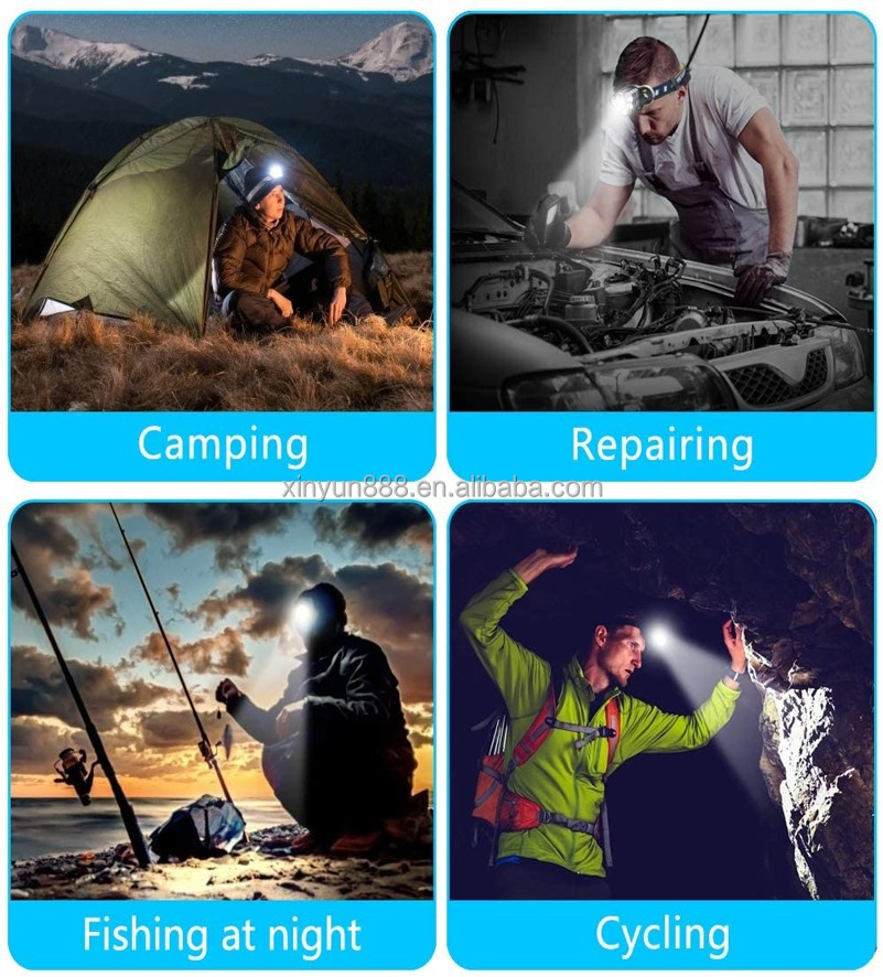 7LED Strong Headlight Far-reaching Searchlight USB Charging Outdoor Headlight Camping Night Fishing COB Red Headlight