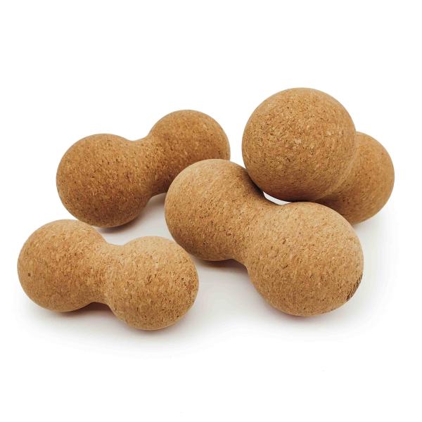 Bolas naturais portáteis de Cork Peanut Roller Yoga Massage para os músculos traseiros