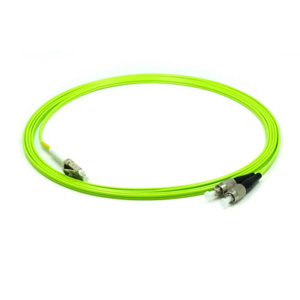 cabo de remendo frente e verso 125μm da fibra ótica de 100G OM5 LC ao verde-lima do ST