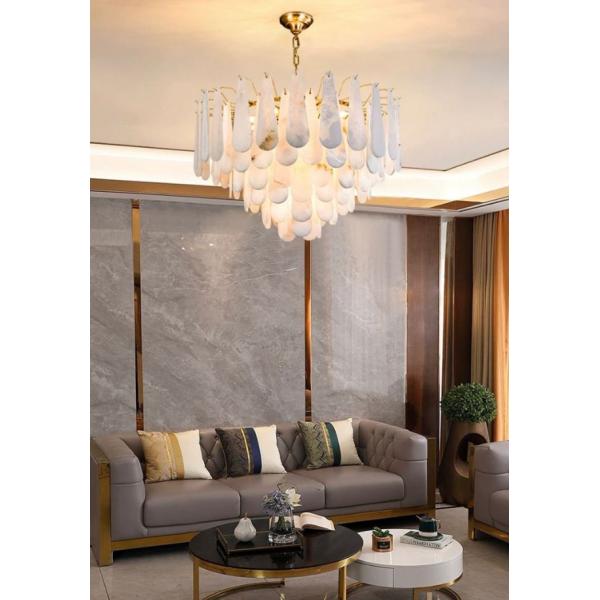 Modern Minimalist Alabaster Chandelier Living Room Chandeliers Light Luxury Villa Dining Room Bedroom Decorative Pendant Lamp