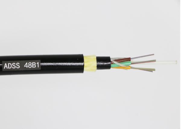 6 Core Armored Fiber Optic Cable Dielectric Steel Wire Black UV Polyethylene