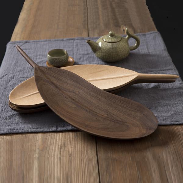 Impervious Wooden Dinnerware Set , Handmade Wooden Serving Trays