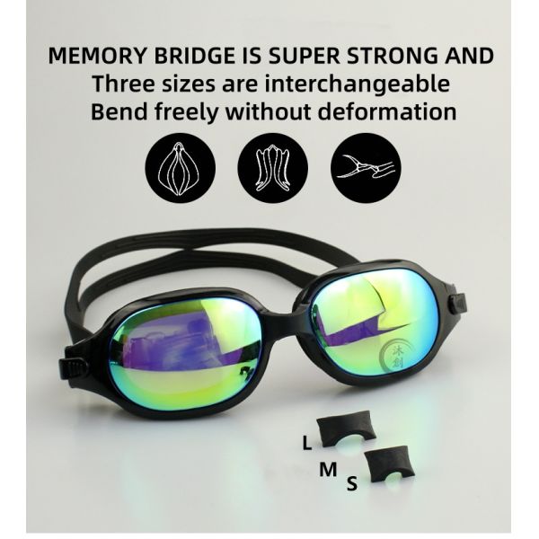 82g Light Weight Square Swimming Goggles Clear Vision Adult Water Goggles