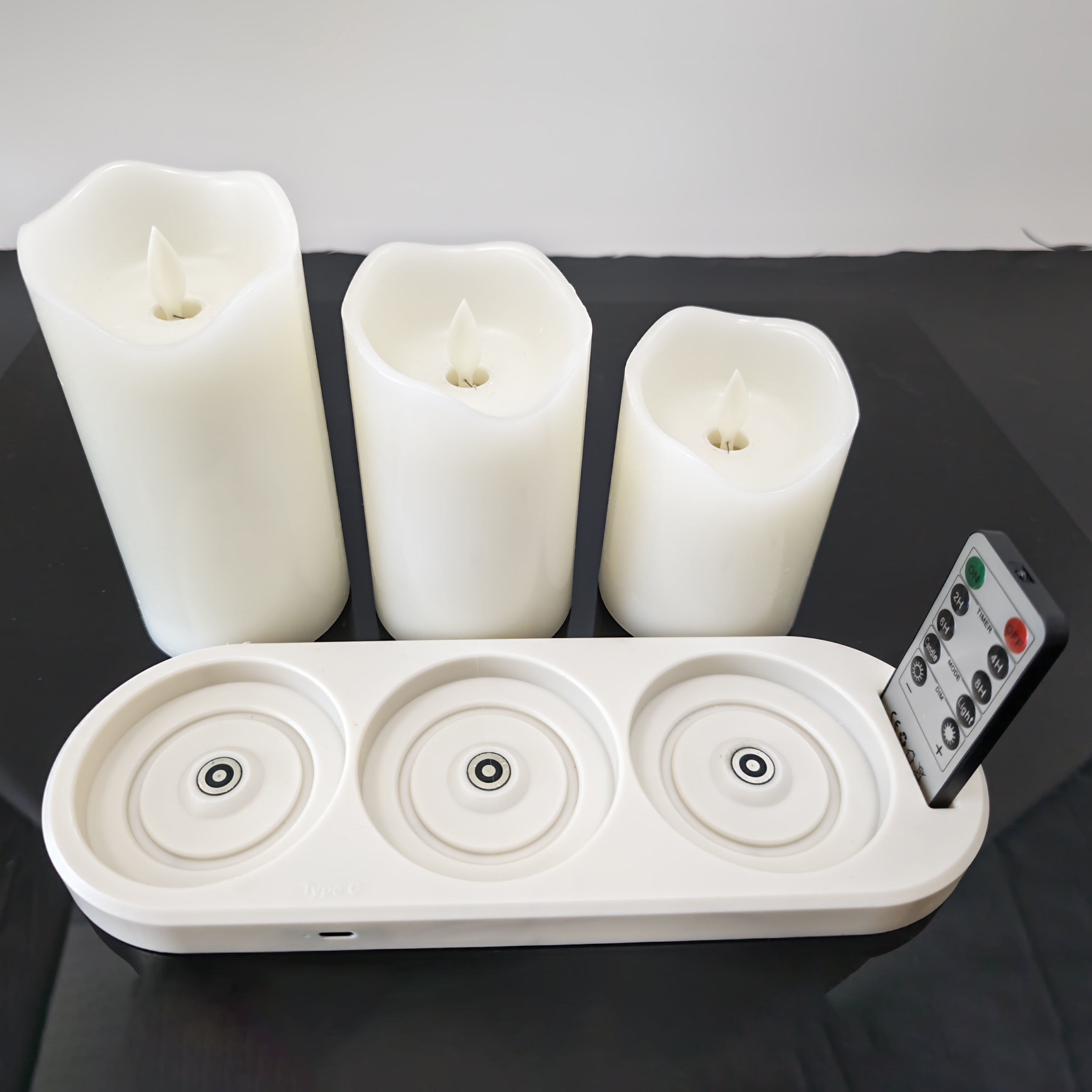 Induction Rechargeable Magnetic Charging Led Candles With Charging Base