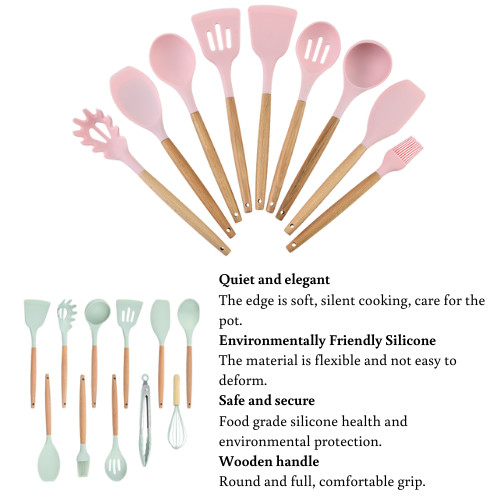 Sistema del utensilio de la cocina del silicón de los accesorios del Cookware de la cocina del OEM BSCI