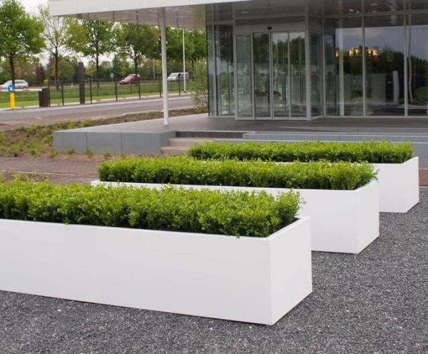 Gráfico Planteiras de flores de resina de fibra de vidro de estilo moderno Potes de plantas de FRP para decoração