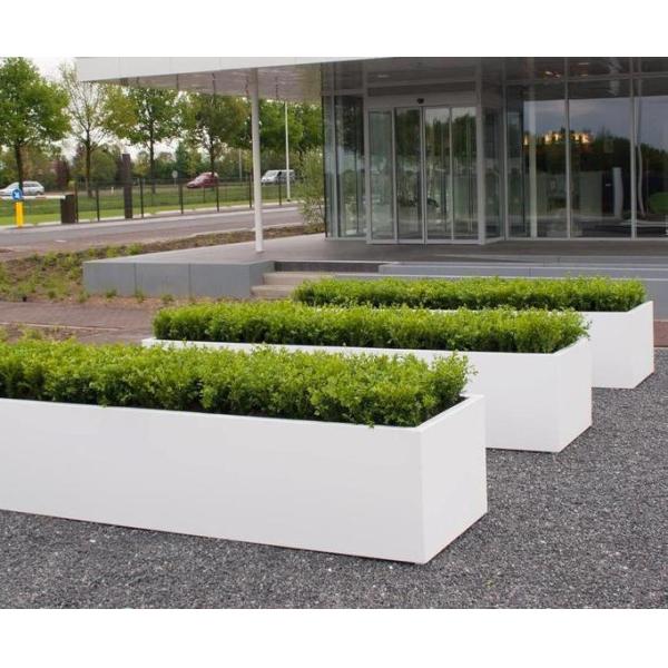 Plantaciones de flores de resina de fibra de vidrio de mayor tamaño de estilo moderno, macetas de plantas de FRP para decoración