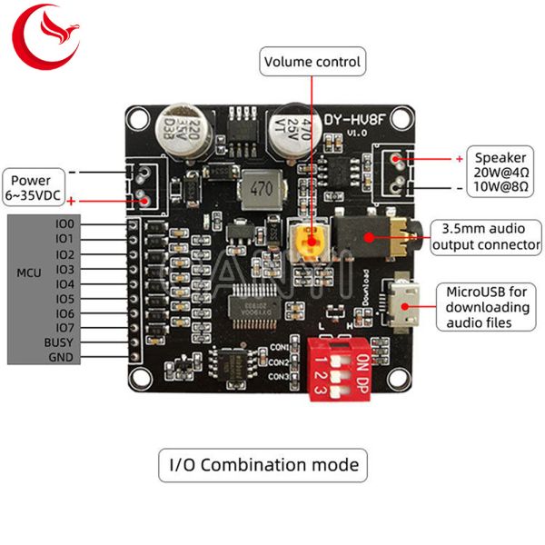 DY-HV8F DY-HV20T 12KHz Voice Playback Pcb Board 10W 20W